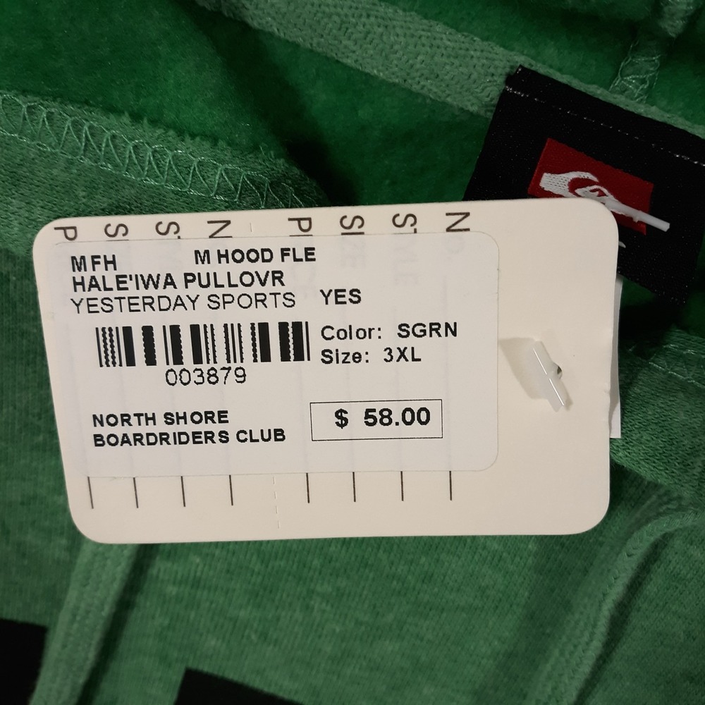 Quiksilver HALE'IWA North Shore Hawaii Surf Sweatshirt Hoodie Mens 3XL Green NEW - Picture 5 of 10